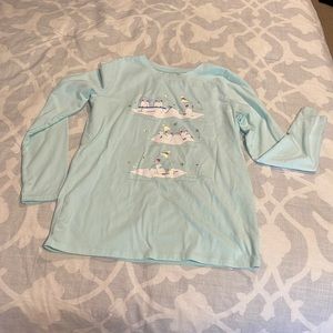 Like new Cat & Jack  long sleeve light blue penguins